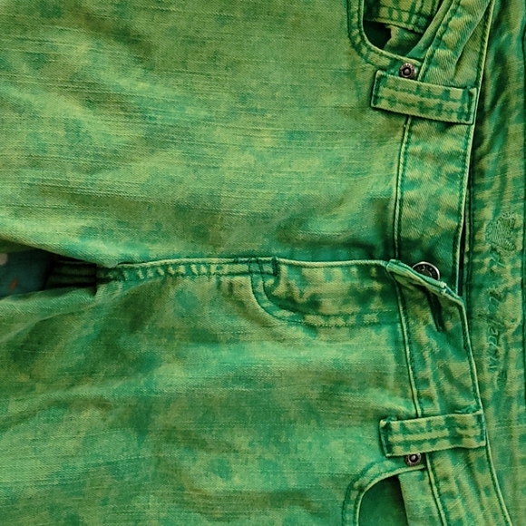 Acid washed slime green denim jeans 👖 - Picture 2 of 6